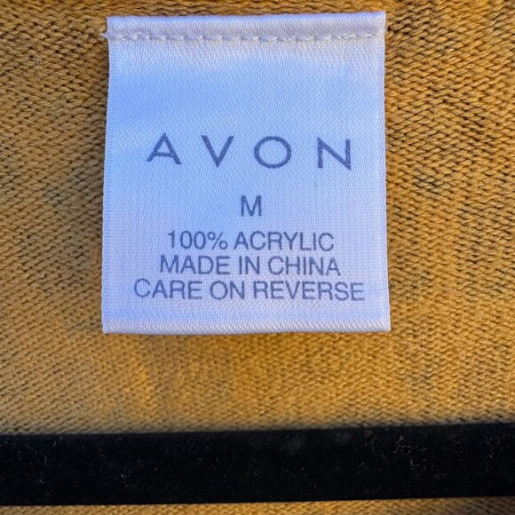 Avon Vintage Womens Leopard Print Rose Floral Knit One Piece Cardigan Sweater M - Picture 2 of 9